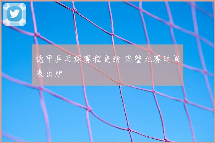 德甲乒乓球赛程更新 完整比赛时间表出炉
